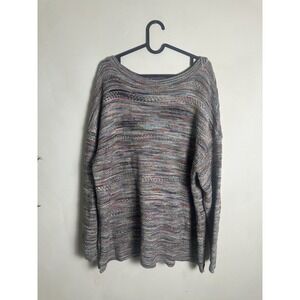 J Jill Multicolored Threaded Textured Tunic Knit Sweater Size‎ XL